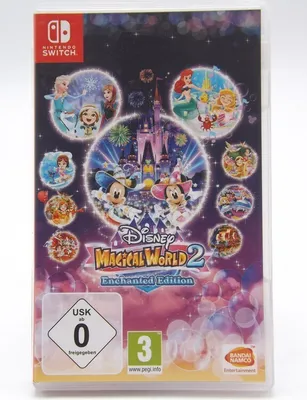 The image shows the front cover of a Nintendo Switch game case for Disney Magical World 2 - Enchanted Edition.