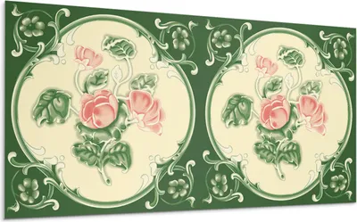 Produktbild von Blumenmuster Mit Blättern – Selbstklebende Fliesen – Wandverkleidung – Wandpaneel – PVC Fliesen – Vinylflisen – PCV Flisen – Selbstklebend – Wanddeko – 6 Stück 60 x 30 cm