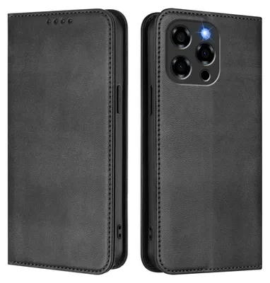 Produktbild von Handyhülle für Doogee Note 58 / Note 58 Pro, Vintage Leder RFID Schutz Kartenfach Standfunktion Magnetische Klapphülle Schwarz