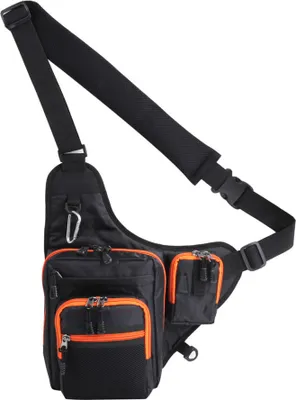 Produktbild von iLure Angeltasche, Angeln Mehrzweck wasserdicht Canvas Angeln Reel Lure Tackle Bag Umhaengetasche, Anglertasche Sling Rucksack Herren Brusttasche
