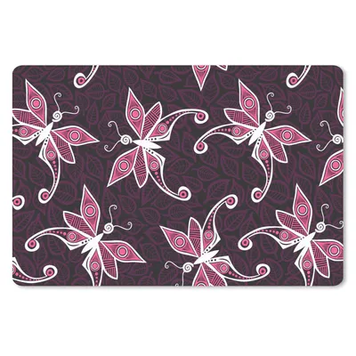 Produktbild von MuchoWow® Schreibtischunterlage Schmetterlinge - Muster - Rosa 60x40 cm - XXL Mauspad - Großes Mauspad