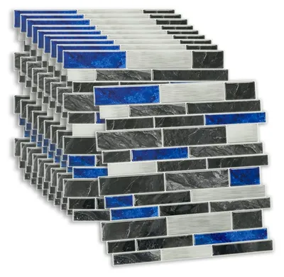 Immagine prodotto di Adesivi per piastrelle autoadesivi - Effetto marmo, 30,5 x 30,5 cm (10 pezzi)