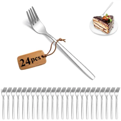 Kuchengabeln 24 Stück, Edelstahl Dessertgabeln, spülmaschinengeeignet