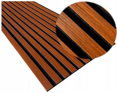 Zdjęcie produktu dla Lamel 3D lamele ścienne panele akustyczne 46x255cm filc Orzech Toskanii