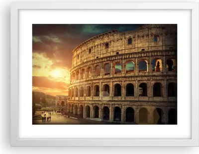 Produktbild von Gerahmtes Poster - Weißer Rahmen - Coloseum Roma Architektur Italien - 40x30 cm - Wand Bild - Wanddeko - Wandbilder - Wandposter - Bilderrahmen - Bilder - Kunstdruck - Wandbild - P2WAA40x30-2966