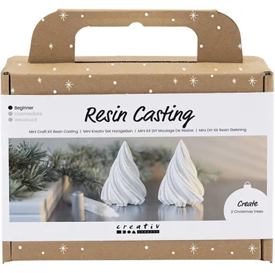 Mini Kreativ Set Harzgiessen - Weihnachtsbäume Weiss