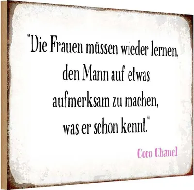 Produktbild von vianmo Holzschild 20x30 cm Frauen müssen nicht lernen Mann Spruch Zitat