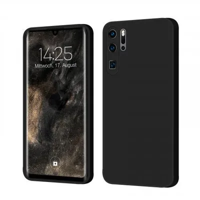 Produktbild von Liquid Silikon Hülle Für Smartphones - Farbe: Schwarz - Modellkompatibilität: Für Huawei P30 Pro