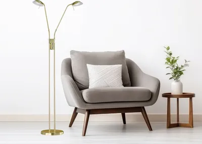 Produktbild von LED Designklassiker Stehleuchte Leseleuchte Messing 2flammig dimmbar, 160cm groß