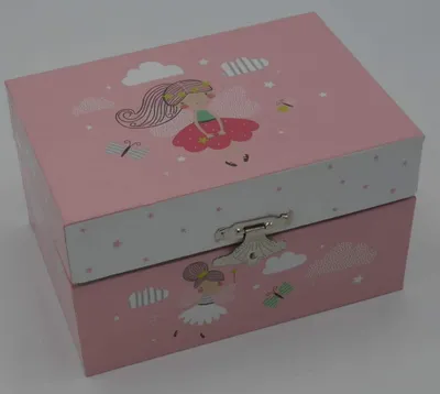 Image de Coffret à musique et à bijoux Bongers avec un elfe qui tourne lorsqu'on l'ouvre.