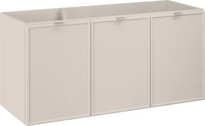 Produktbild von Badezimmer Waschbeckenschrank mit 120 cm Breite in Kaschmir, 3-türig - BIBIONE-56