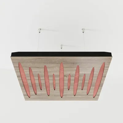 Productafbeelding van Set van 4 akoestische plafondpanelen PULSAR, fluweel, 50x50x5 cm, Sonoma/Rosa