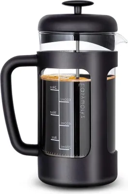 Image de Cafetière et théière en verre borosilicaté résistant d'une contenance de 1 000 ml.