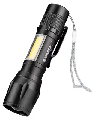 Produktbild von LED-Taschenlampe mit Zoom, 5W-Akku, XPE+ COB+ Gehäuse - SD-AKC0328SL