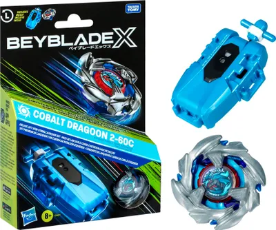 Productafbeelding van Beyblade X Pack Cobalt Dragoon 2-60C with Deluxe String Launcher. Left-Spin Top. Ages 8+