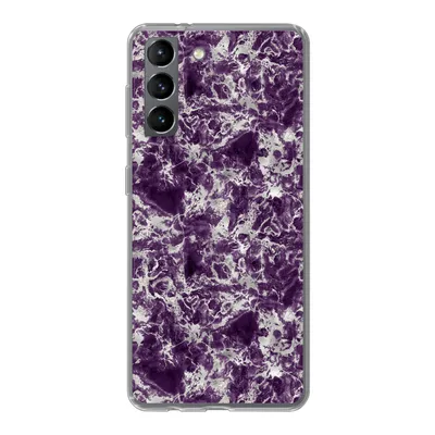 Produktbild von MuchoWow® Handyhülle Schutzhülle Hülle für Samsung Galaxy S21 Marmor - Lila - Silber - Muster Silikon Softcase Handy Hülle - Softcase