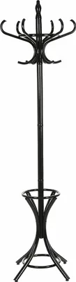 Zdjęcie produktu dla Drewniany wieszak stojący do domu, biura, restauracji, hotelu, średnica 50 cm, wysokość 184 cm, kolor czarny