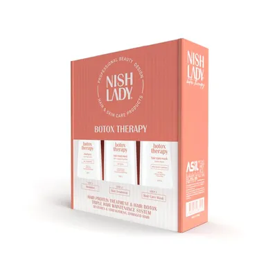 Produktbild von NishLady Botox Hair Treatment Therapy Set Pack of 3 – professionelle Pflege