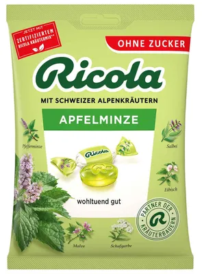 Image de Ricola oZ menthe à la pomme, 75 g de bonbons