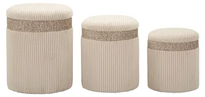 Produktbild von Ghanzi - Aufbewahrungs-Pouf, 41x41x50h cm Beige, Set von 3