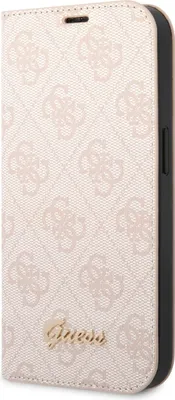 Zdjęcie produktu dla Etui na telefon komórkowy Bookcase iPhone 14 Guess sztuczna skóra różowy doczepiany