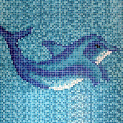 Produktbild von Schwimmbad Pool Mosaik Delphin Papierverklebt