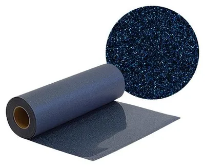 Produktbild von Plottermarie Plotterfolie Mega Glitter für kreative Veredelungen – Plotterfolie für Textildruck, T-Shirts, Baumwolle, Polyester, DIY & Spezialeffekte 100 x 50 cm - 944 Navy