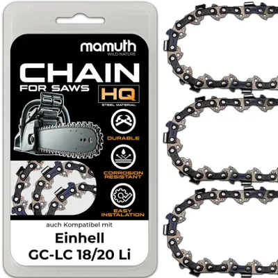 Immagine prodotto di 3x catena per sega a catena 20 cm 1,1 mm 3/8" 33TG per Einhell GC-LC 18/20 Li