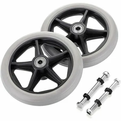 Produktbild von 6-Zoll-Ersatzgummiräder für Rollstuhl-Vorderräder, Rollator-Ersatzräder, rutschfeste Räder, Ersatzradzubehör