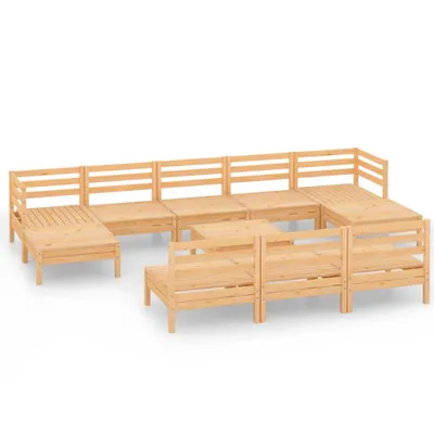 Produktbild von 11-tlg. Garten-Lounge-Set Massivholz Kiefer