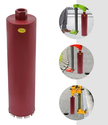 Zdjęcie produktu dla Wiertło koronkowe diamentowe - gwint M22 - średnica 112 mm do betonu i muru - do wiercenia na mokro i sucho - długość 45 cm - kolor czerwony