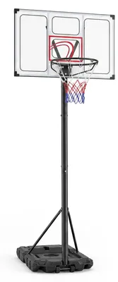 Produktbild von KOMFOTTEU Basketballständer Outdoor, 125-305cm höhenverstellbarer Basketballkorb mit bruchsicherem Backboard, befüllbarer Basis, 2 Rollen, für Kinder, Jugendliche, Erwachsene, Korbanlage für Garten, Auffahrt