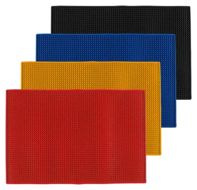 4er-Set Barmatten 45x30 cm, Gummi, farbig, rutschfest