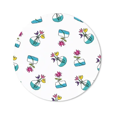 Produktbild von MuchoWow® Mauspad Mousepad Blumen - Muster - Frühling 30x30 cm - Mousepads - Maus Mat - Pad - Mausunterlage - Tischunterlage - Schreibtischmatten