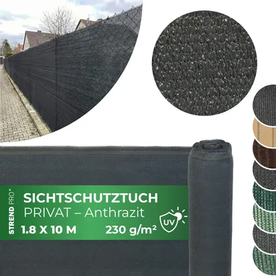 Produktbild von Sichtschutzgewebe PRIVAT.NET 1,8x10 m, Netz, HDPE, UV, 230 g/m2, 95% anthrazit