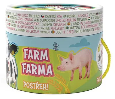 Obrázek produktu pro Postřeh! Farma karetní hra na postřeh v v papírovém tubusu 12x10,5cm
