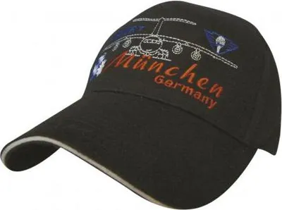 Produktbild von Baseballcap mit Einstickung - Flughafen München Airbus - 68039 schwarz