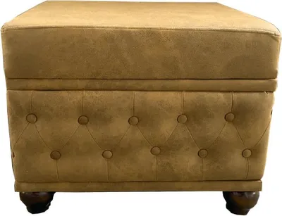 Immagine prodotto di Casa Padrino Sgabello Chesterfield Marrone Antico 60 x 46 x H. 45 cm - Sgabello - Poggiapiedi - Mobili Soggiorno Chesterfield