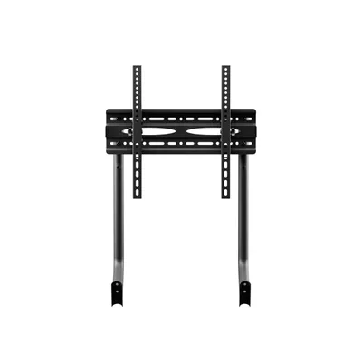 A black monitor mount is shown against a white background.