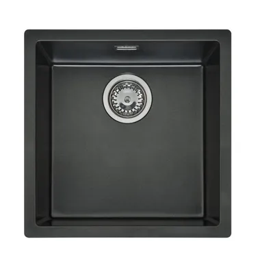 Produktbild von Reginox R34040 Flächenbündige Regi Granit Spüle TEXEL 40x40 (L) BLACK SILVERY ab 50 cm Schrankbreite