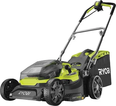 Produktbild von ONE+ Hybrid-Rasenmäher RY18LMH37A-225, 18Volt / Kabel (grün/schwarz, 2x 2,5Ah Li-Ionen-Akku)
