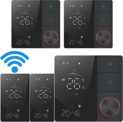 Obrázek produktu pro 5x digitální WiFi termostat Chytrý pokojový termostat pro elektrické podlahové vytápění s aplikací AI Smart Learning APP, dotykový LED displej, programovatelný termostat