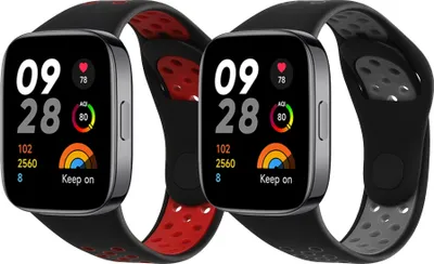 Produktbild von kwmobile 2x Sportarmband kompatibel mit Xiaomi Redmi Watch 3 Active Armband - Fitnesstracker Band Set aus TPU Silikon