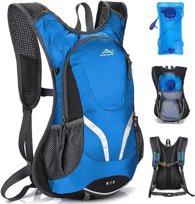 Productafbeelding van Famanu rugzak, waterdicht, met drinkfles - 2 liter, comfortabel voor mountainbiken, fietsen, hardlopen en joggen