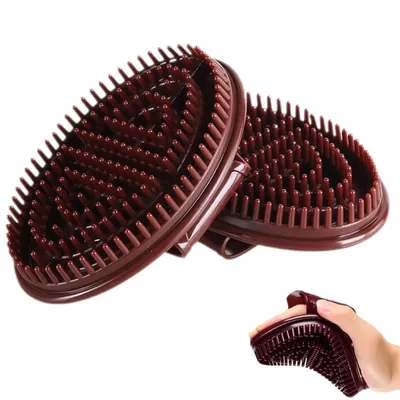 Produktbild von 2er-Set Massagebürste für ganzen Körper, weich & biegsam, ergonomisch, wasserfest, für Bauch, Beine, Arme & Gesicht, Entspannung & Muskelpflege