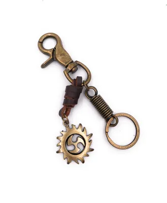 Produktbild von Onwomania Schlüsselanhänger Kreissäge Blatt Leder mit Schlüsselring Metall Anhänger Charm