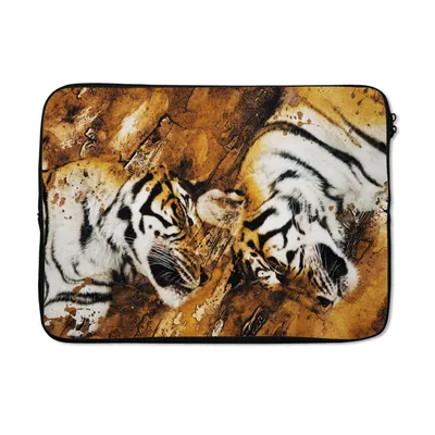 Produktbild von MuchoWow® Laptop Hülle 13 Zoll Tiger - Baum - Natur Laptoptasche - Laptophülle - Sleeve - Rundumschutz