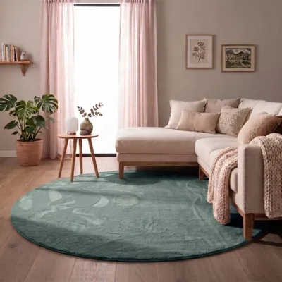 Zdjęcie produktu dla Volero - Dywan okrągły z krótkim włosiem - Cozy Zielony - Ø 100 cm