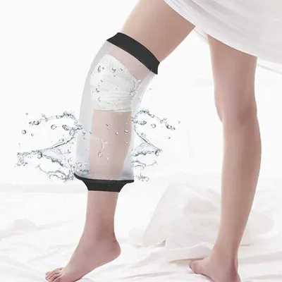 Produktbild von Famanu wasserdichter Gipsverbandschutz für die Dusche - PICC-Linienhüllen - Knie - schwarz