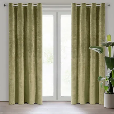 Produktbild von Vorhang RIA grün olivgrün 140x250 cm  Ösen 10